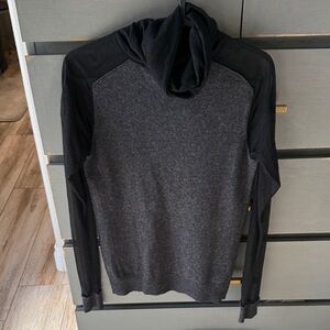 All Saints Charcoal Gray & Black Crewneck Sweater